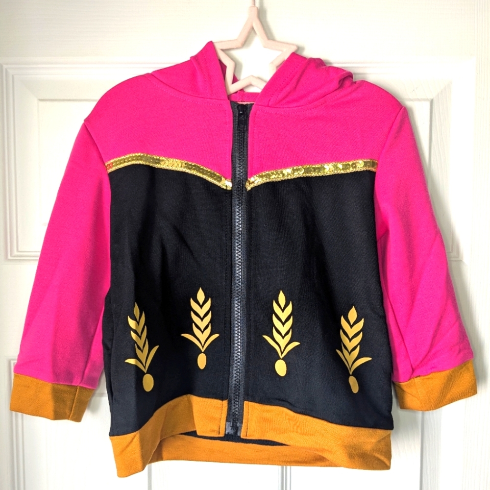 Girl's Anna (Frozen) Character Hoodie. Size 4T.